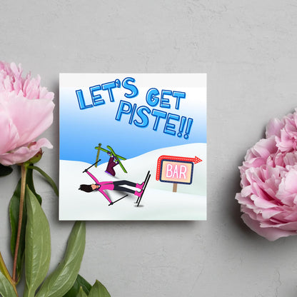 Skiing Birthday Card, Sport Card, Sport Birthday Card, Card for Him, Card for Her, Ski Birthday Card, Ski Slope, Snowboarding Card