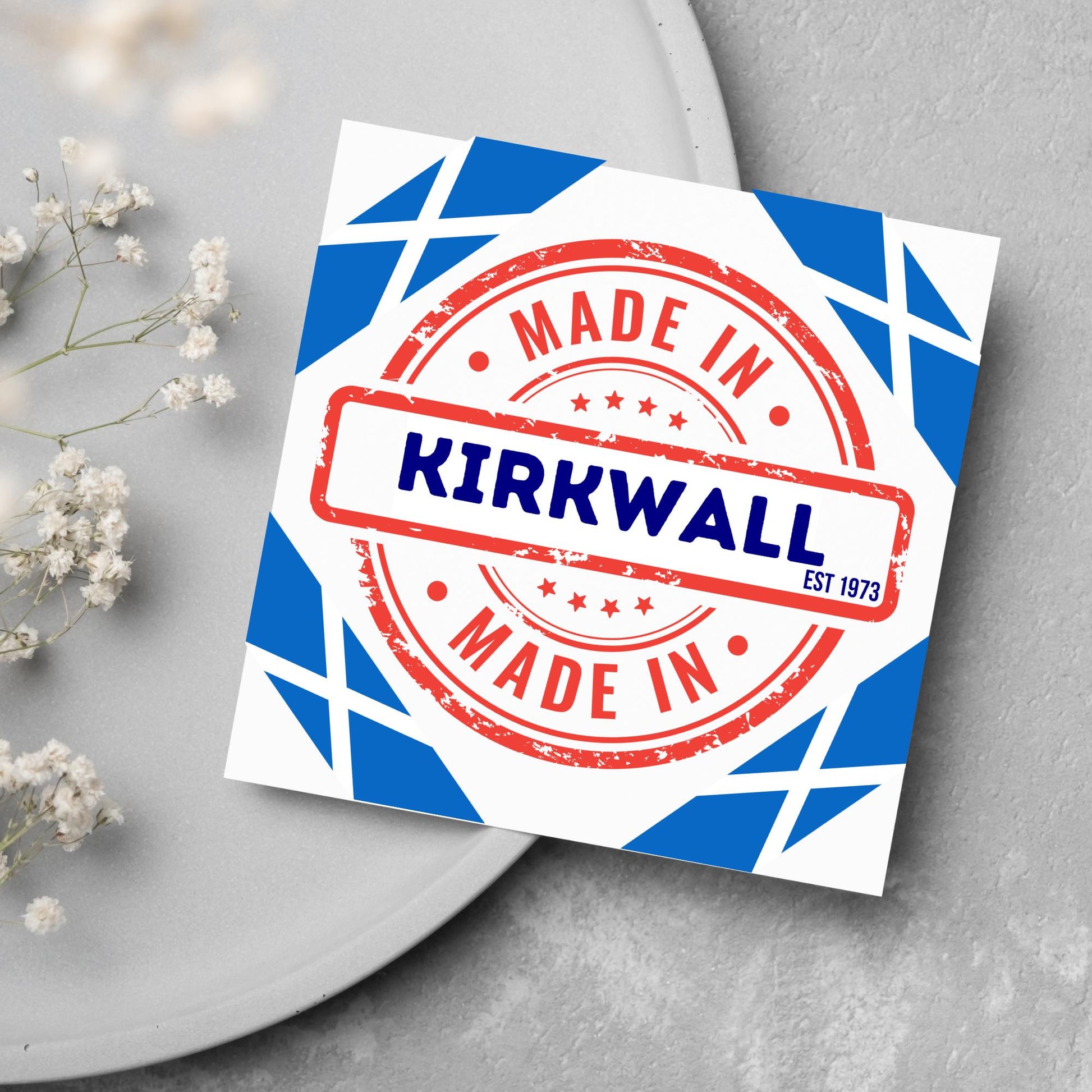Custom Made in Scotland Birthday Card, Any Town Personalised, Birth Date Card, Birthday Card for Scottish Person, Scottish Birthday Card