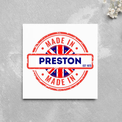 Custom Made in Britain Birthday Card, Any Town Personalised, Birth Date Card, Birthday Card for British Person, UK Birthday Card