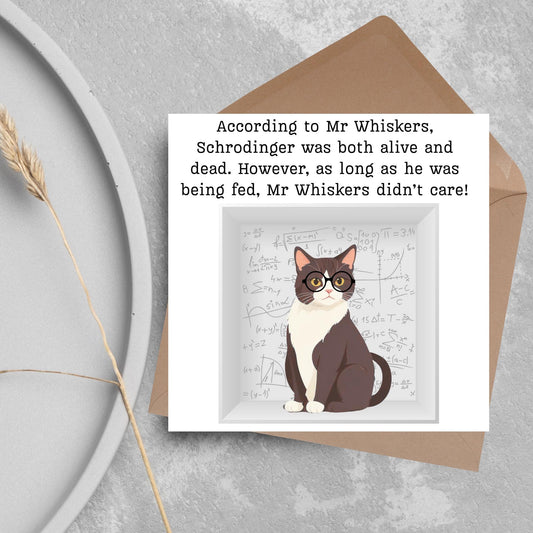Quantum Physics Birthday Card, Funny Physicist Card, Schrodinger Card, Classic Joke Card, Funny Card for Scientist, Schrodinger's Cat