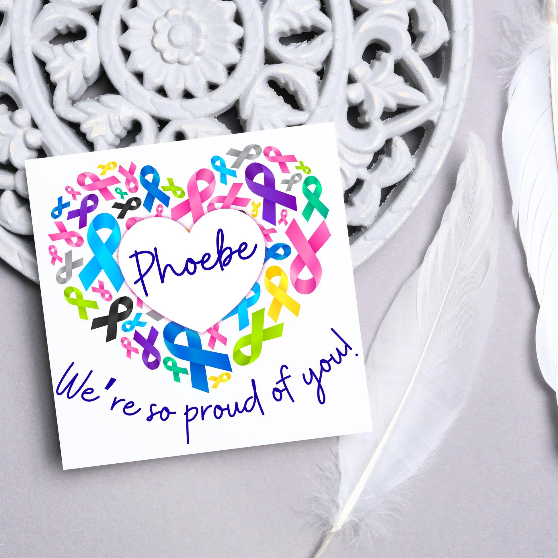 Personalised Card for Cancer Patients, Cancer Support Card, We Are With You, You Got This, Get Well Soon Card, Breast Cancer, Macmillan