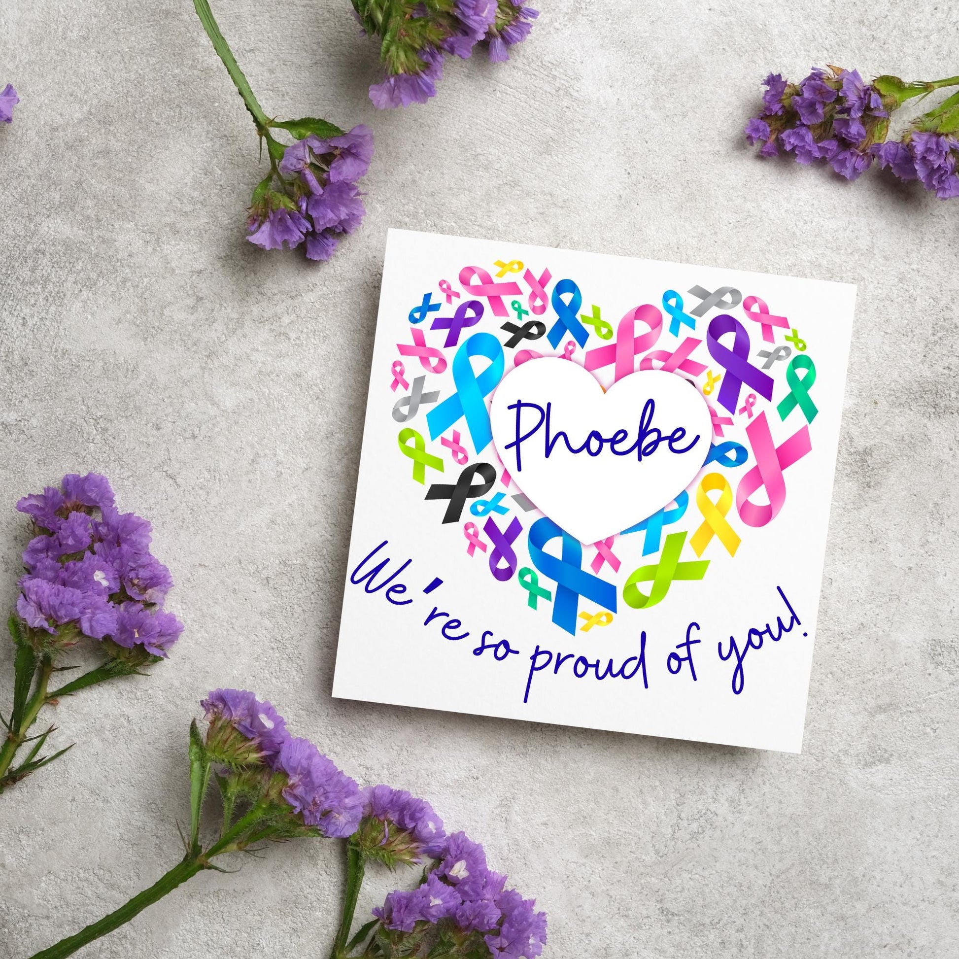 Personalised Card for Cancer Patients, Cancer Support Card, We Are With You, You Got This, Get Well Soon Card, Breast Cancer, Macmillan