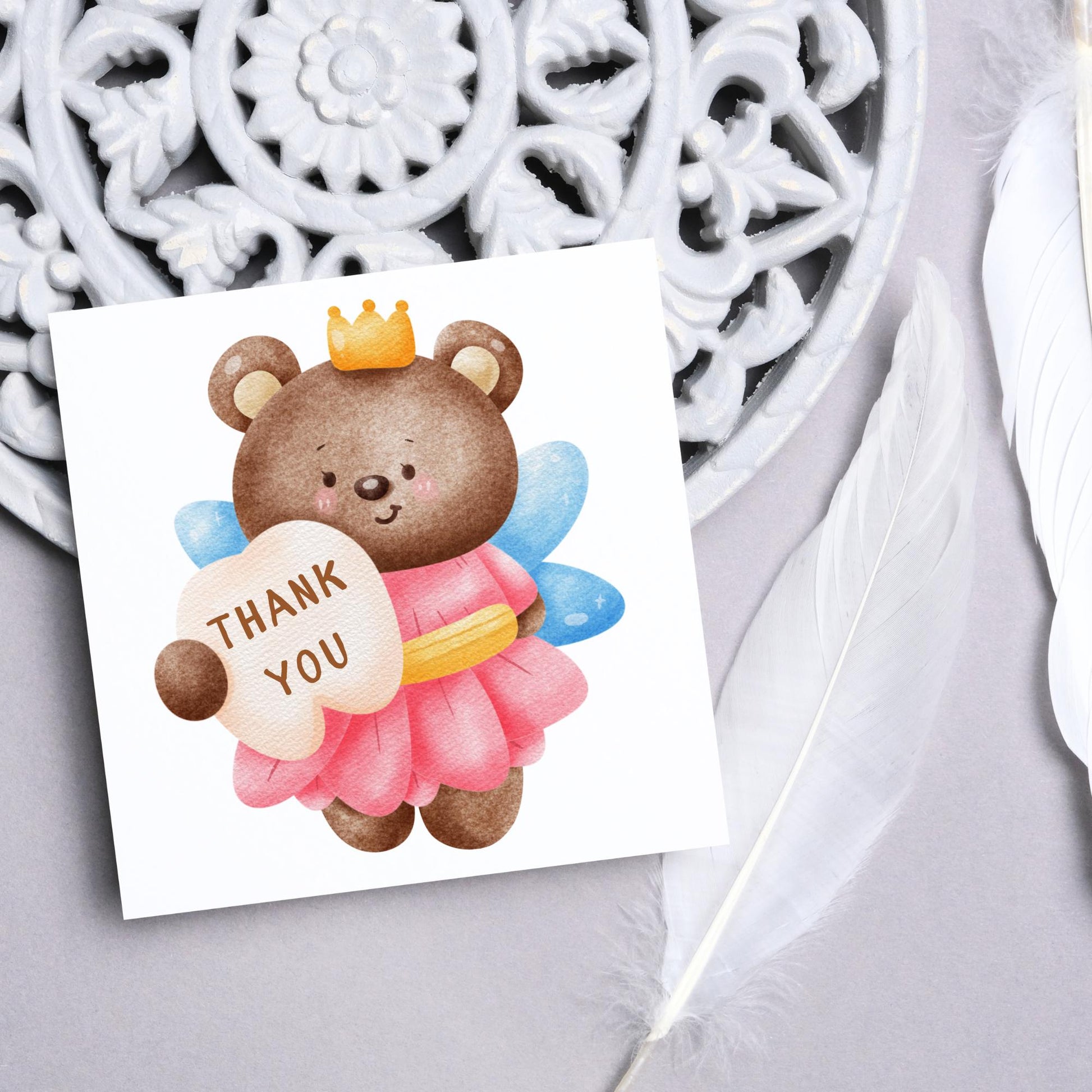 Tooth Fairy Card for Child, Well Done Dentist Card, Tooth Fairy for Grandchild, Cute Bear Thank You from Tooth Fairy