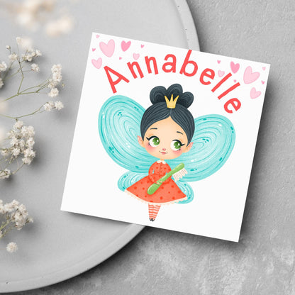 Personalised Tooth Fairy Card for Child, Well Done Dentist Card, Tooth Fairy for Grandchild, Custom Name Card for Children