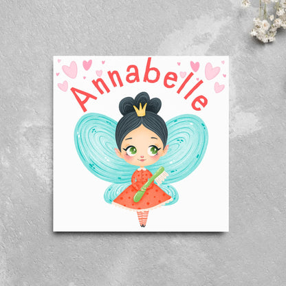 Personalised Tooth Fairy Card for Child, Well Done Dentist Card, Tooth Fairy for Grandchild, Custom Name Card for Children