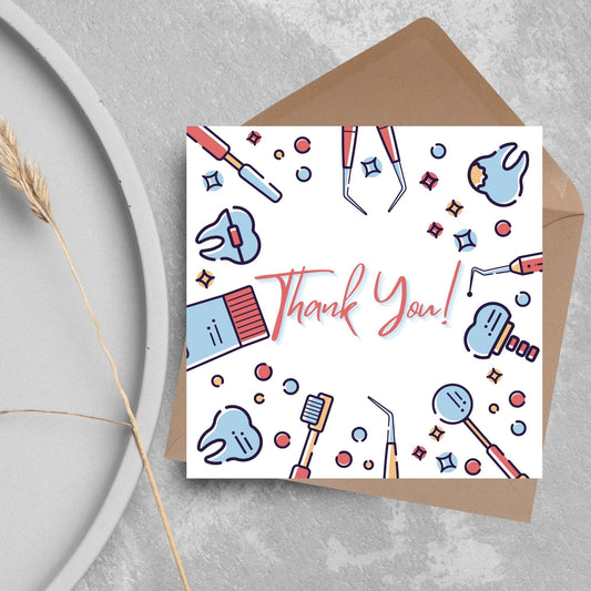Thank You Card for Dentist, Card For Orthodontist, Dental Thank You Card, Thanks Dental Staff, Dentist Appreciation Card, Dental Nurse Card