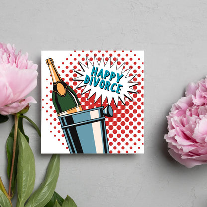 Pop Art Divorce Card: Bright, Bold, Modern Design