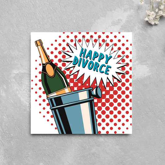 Pop Art Divorce Card: Bright, Bold, Modern Design
