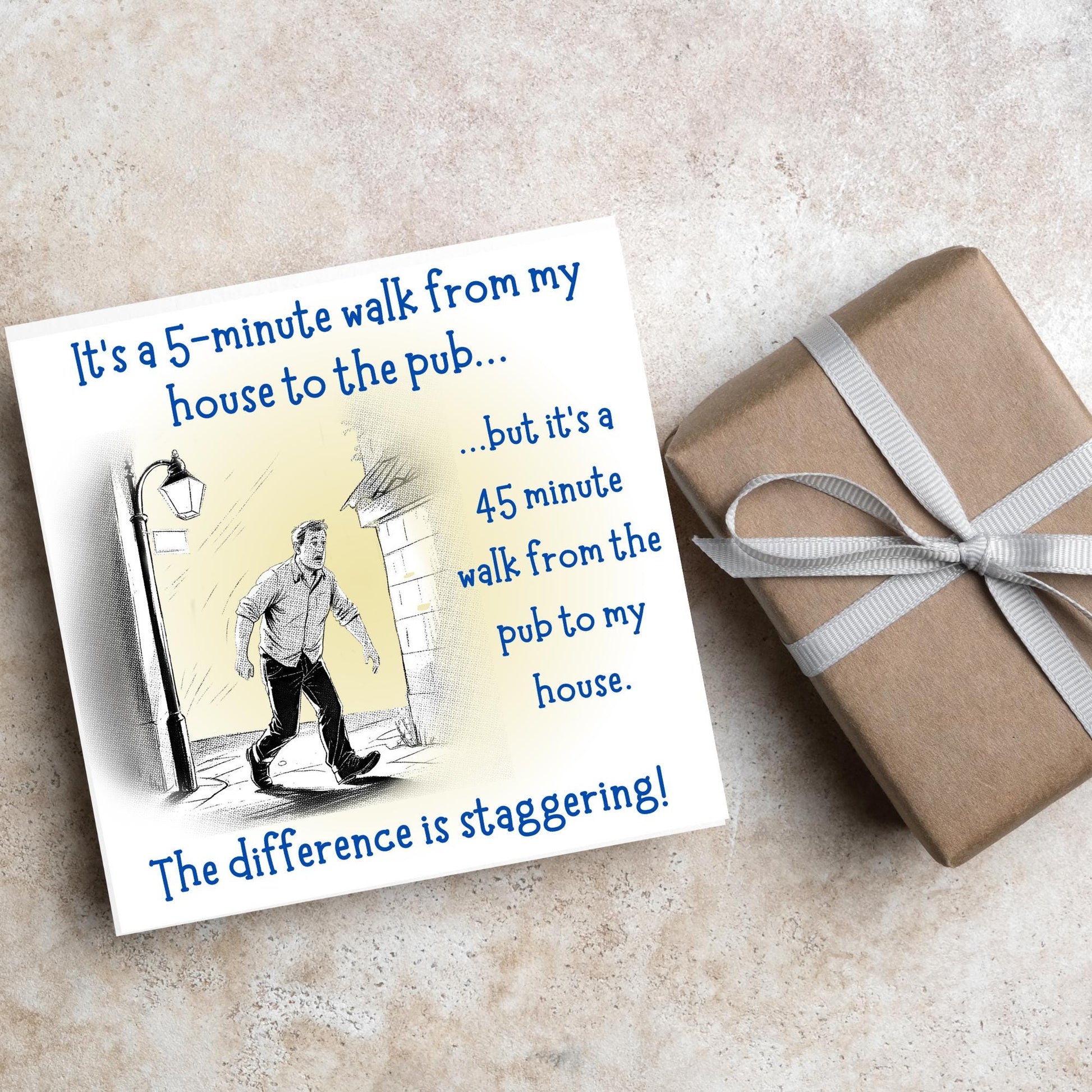 Funny Drinking Card: British Humor Birthday Card for Dad, Husband, Brother