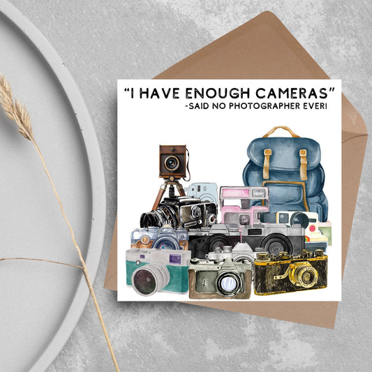 Photographer Birthday Card, Camera design, Photography Card, Birthday Card, Camera Card, Card For Him, Card For Her, Photography Club Card