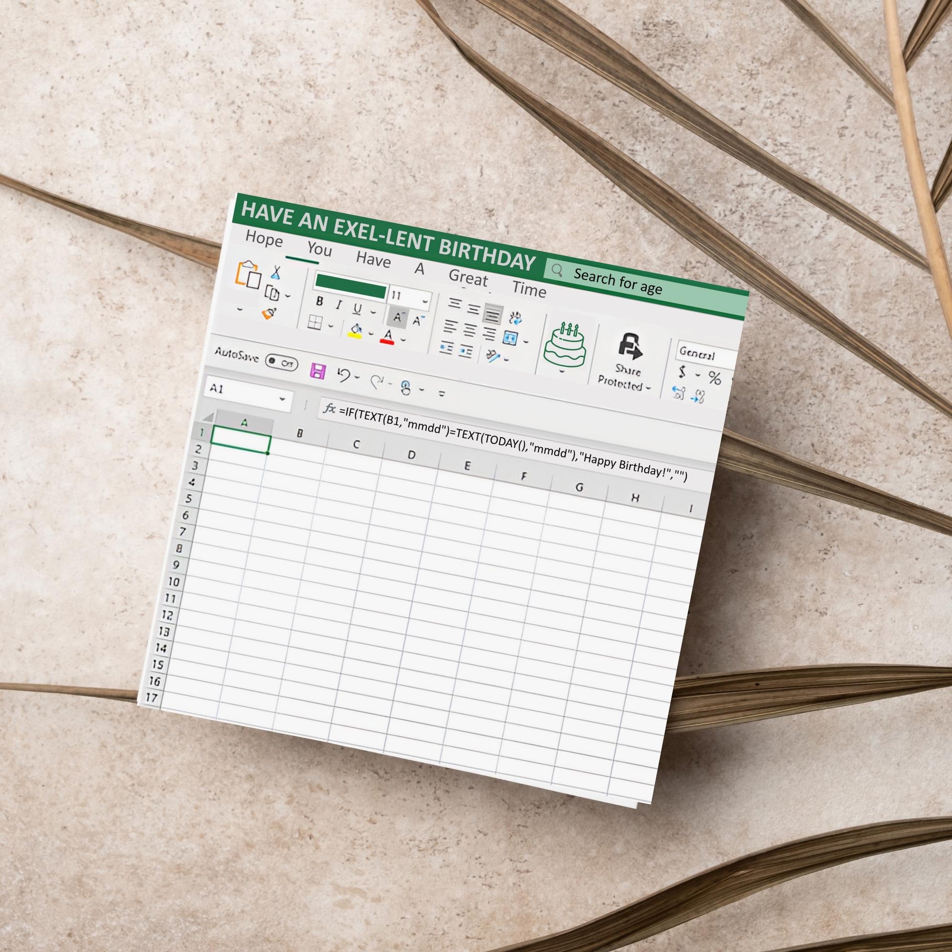 Spreadsheet Birthday Card, Funny Geek Birthday Card, IT Birthday Card, Funny Exel Design Spreadsheet Card, Accountant Card, Geek Card