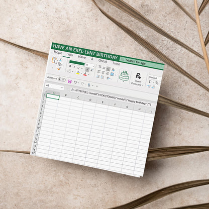 Spreadsheet Birthday Card, Funny Geek Birthday Card, IT Birthday Card, Funny Exel Design Spreadsheet Card, Accountant Card, Geek Card
