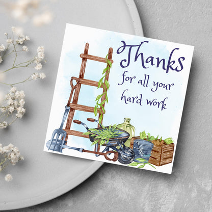 Thank You Card for Gardener, Gardening Thank You Card, Groundskeeper Card, Warden Card, Caretaker Card, Tree Surgeon Thank You Card