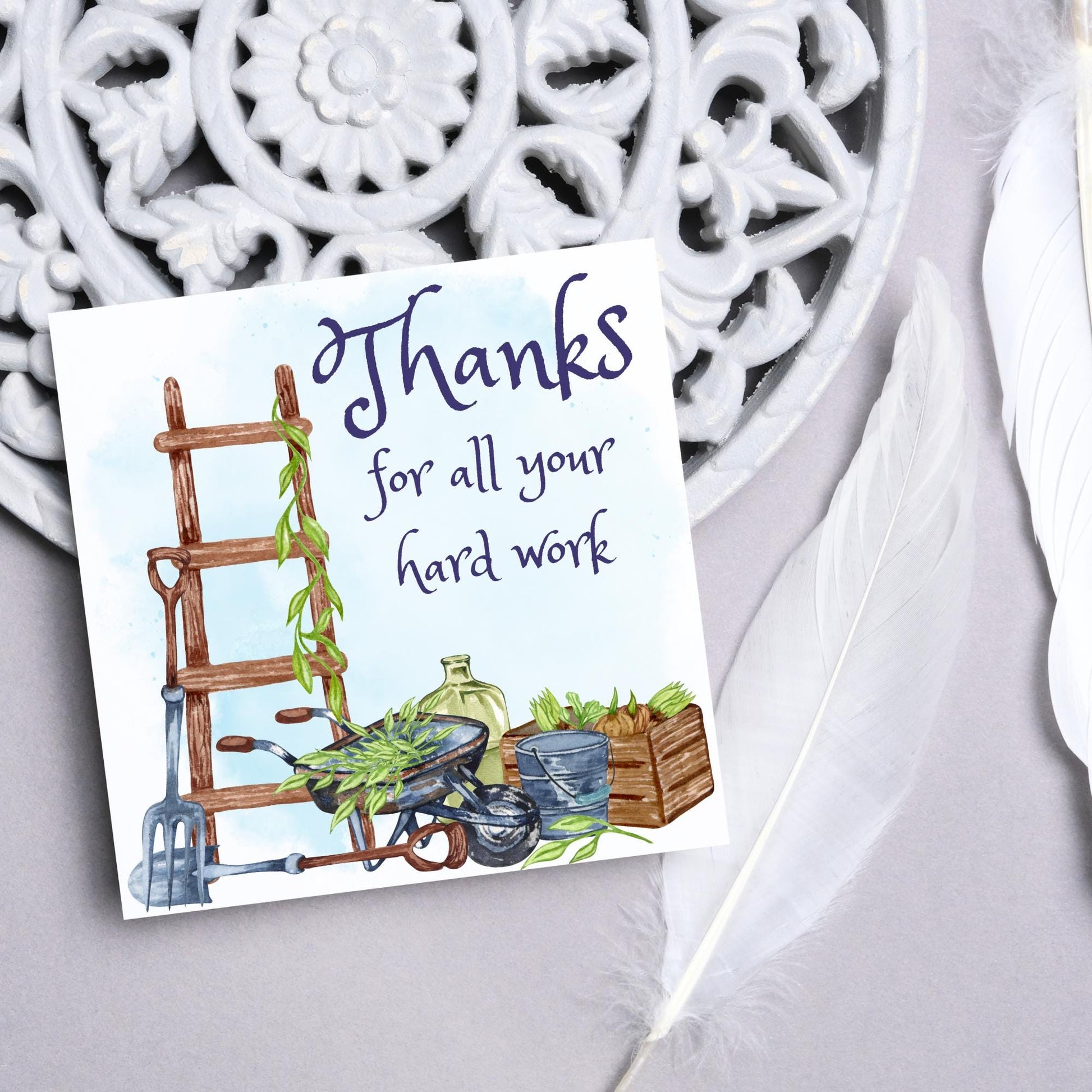 Thank You Card for Gardener, Gardening Thank You Card, Groundskeeper Card, Warden Card, Caretaker Card, Tree Surgeon Thank You Card