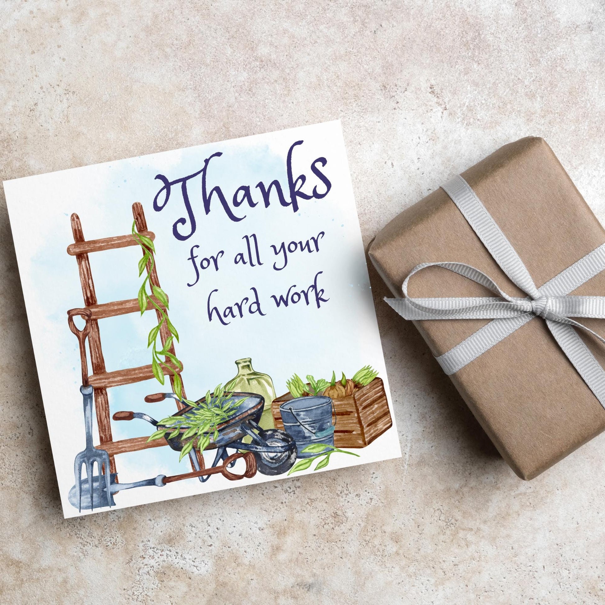 Thank You Card for Gardener, Gardening Thank You Card, Groundskeeper Card, Warden Card, Caretaker Card, Tree Surgeon Thank You Card
