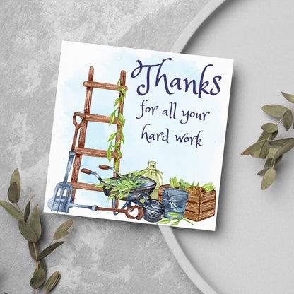Thank You Card for Gardener, Gardening Thank You Card, Groundskeeper Card, Warden Card, Caretaker Card, Tree Surgeon Thank You Card