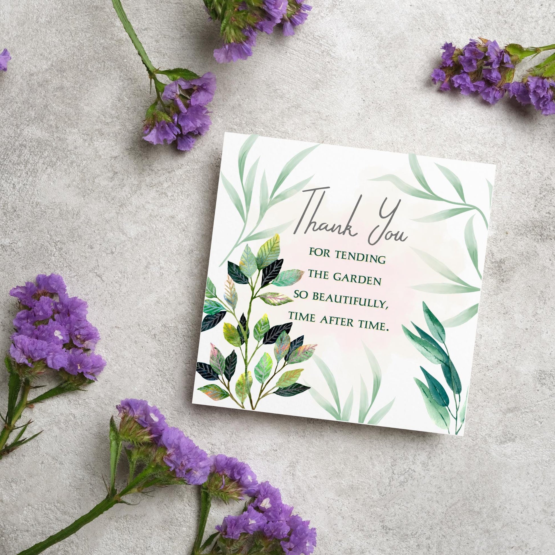 Thank You Card for Gardener, Gardening Thank You Card, Groundskeeper Card, Warden Card, Caretaker Card, Tree Surgeon Thank You Card