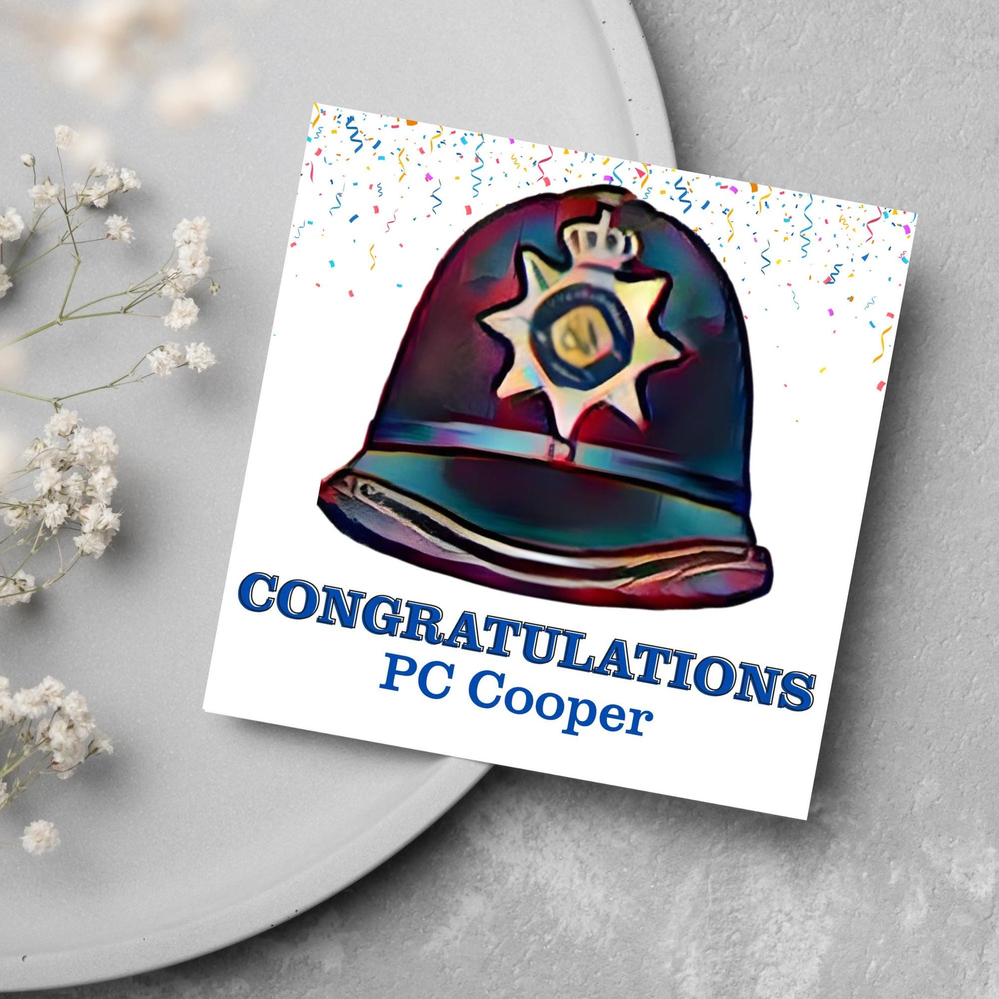 Personalised Congratulations Police Card, Card for Son, Card for Brother, Mens Congratulations Card, PCSO Graduation Card, Police Graduation