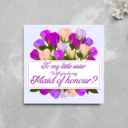 Personalised Bridesmaid Card, Will You Be My Bridesmaid? Maid of Honour Card, Flower Girl Card, Card for Bridesmaid, Customised Card