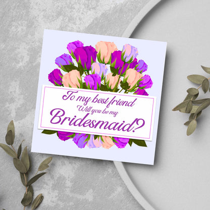 Personalised Bridesmaid Card, Will You Be My Bridesmaid? Maid of Honour Card, Flower Girl Card, Card for Bridesmaid, Customised Card