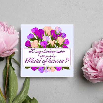 Personalised Bridesmaid Card, Will You Be My Bridesmaid? Maid of Honour Card, Flower Girl Card, Card for Bridesmaid, Customised Card