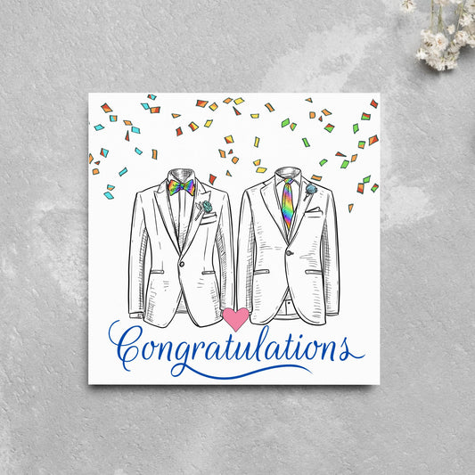 Gay Wedding Card, Engagement Card, Wedding Card, LGBTQ+ Card, Modern Design Wedding Card, LGBT Wedding Card, Mr and Mr, Gay Pride