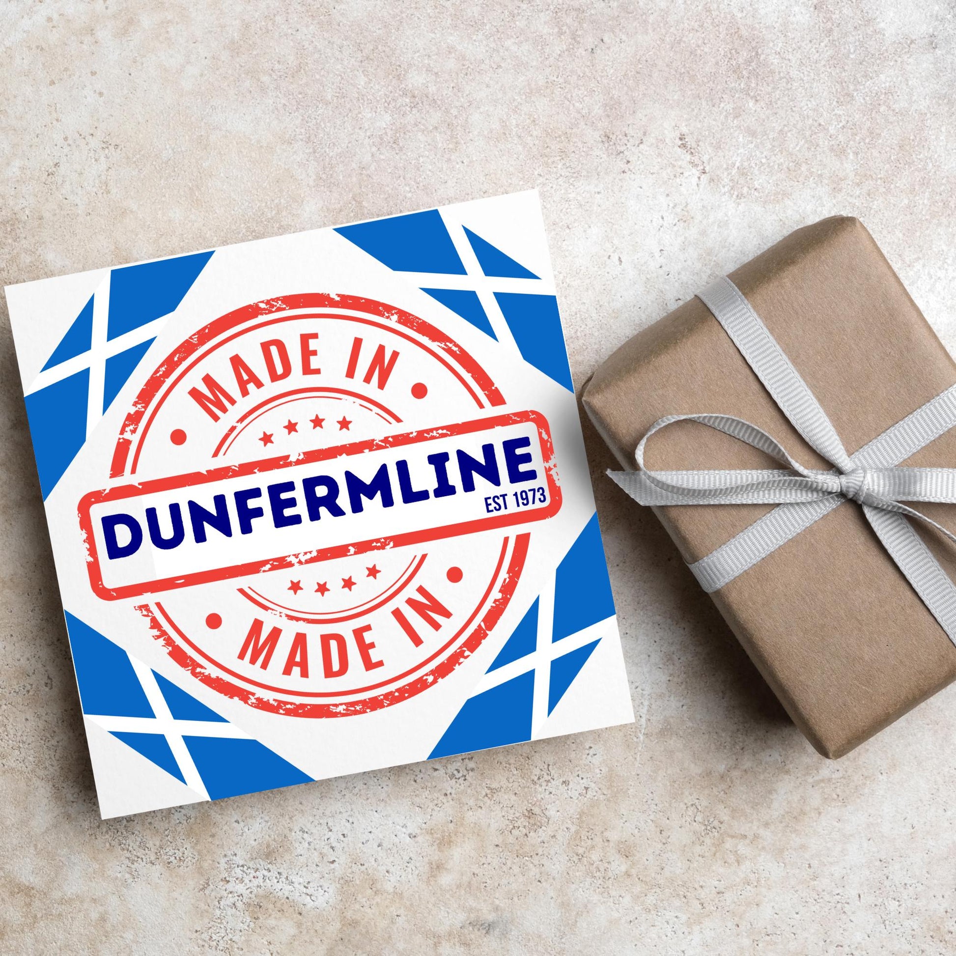 Custom Made in Scotland Birthday Card, Any Town Personalised, Birth Date Card, Birthday Card for Scottish Person, Scottish Birthday Card