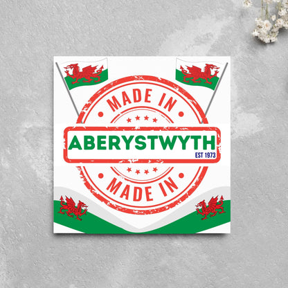 Custom Made in Wales Birthday Card, Any Town Personalised, Birth Date Card, Birthday Card for Welsh Person, Welsh Birthday Card