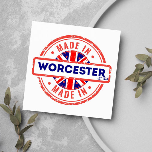 Custom Made in Britain Birthday Card, Any Town Personalised, Birth Date Card, Birthday Card for British Person, UK Birthday Card