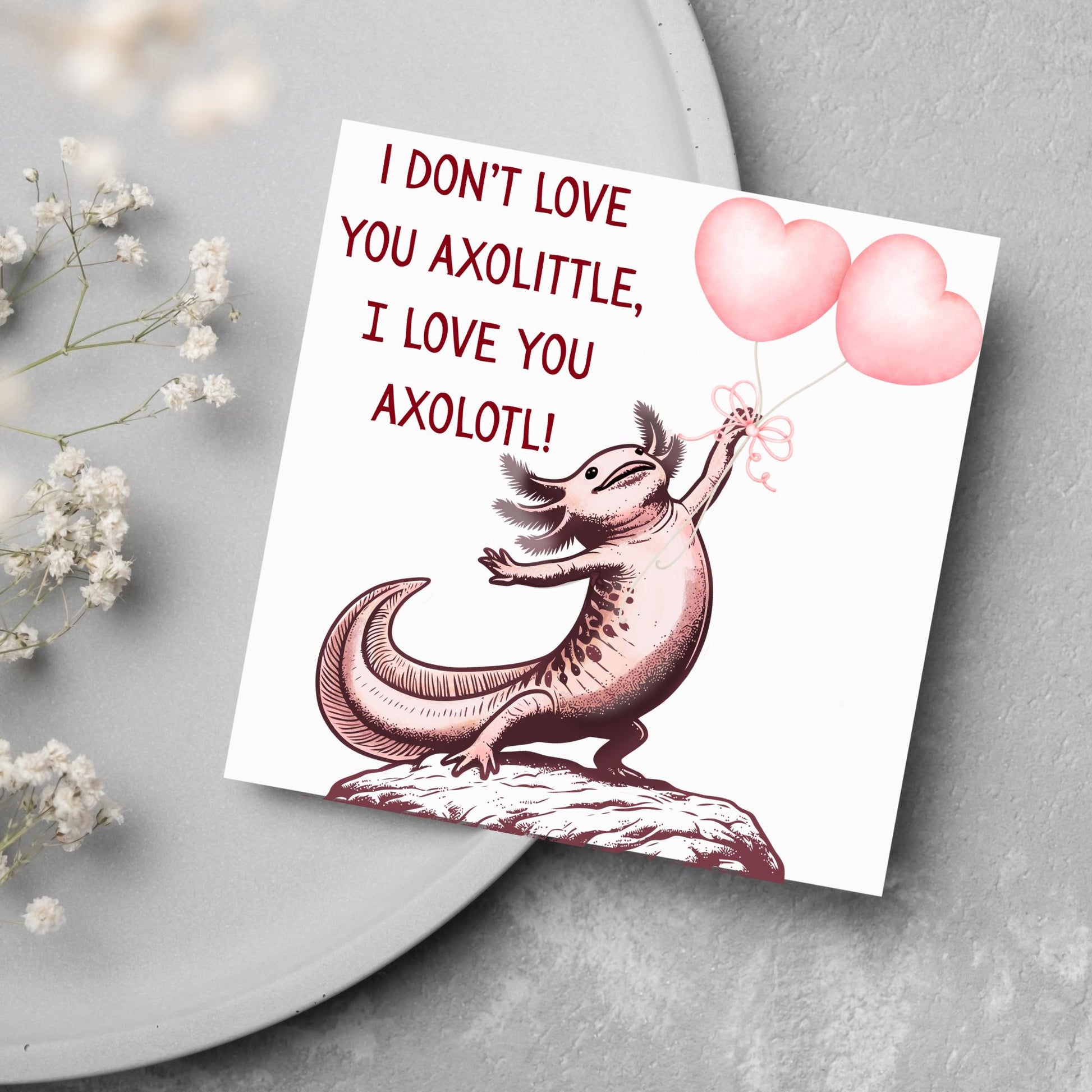 Axolotl Anniversary Card, Love Card, Axolotl, Card for Her, Card for Girlfriend, Card for Wife, Birthday Card for Girlfriend, Love you Card