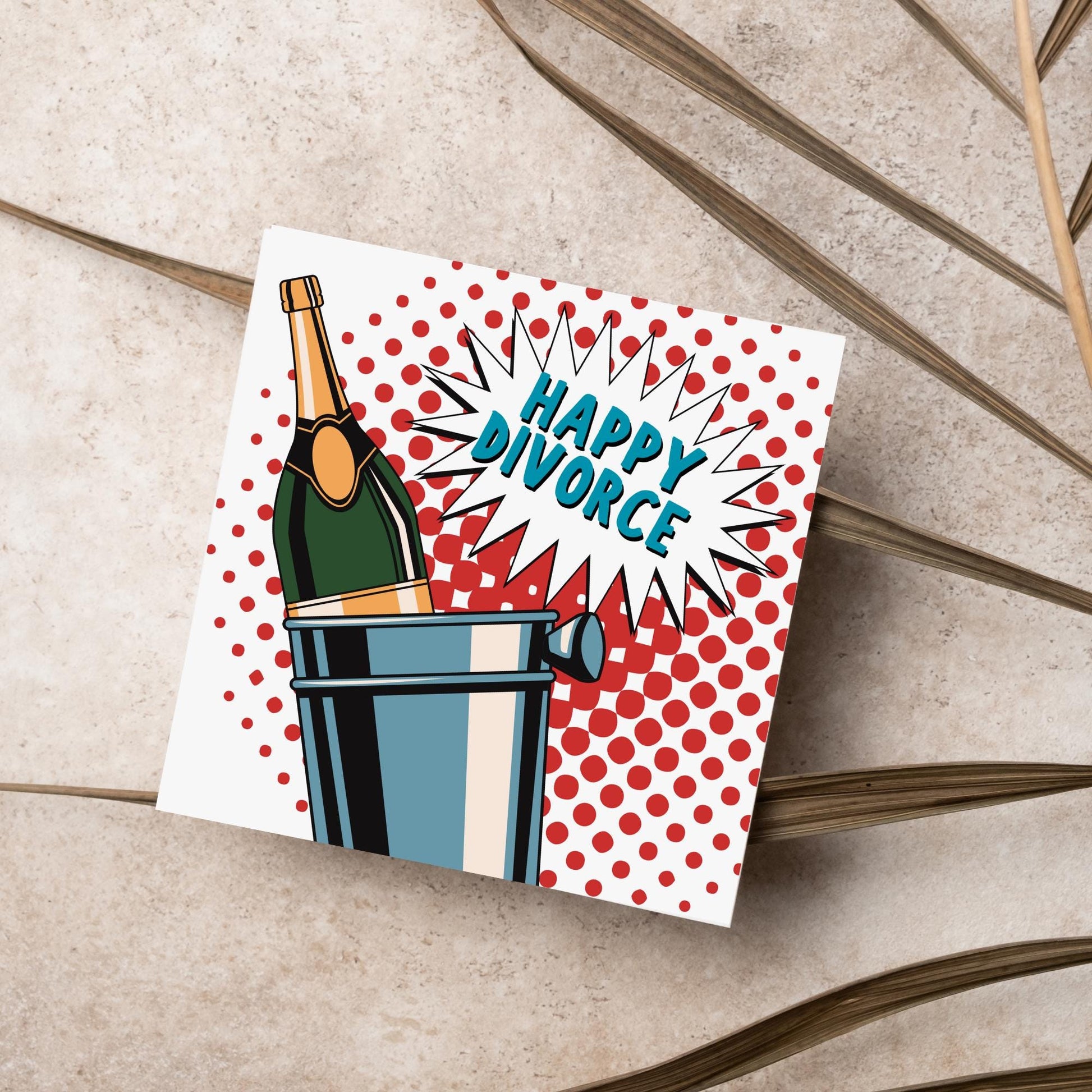 Pop Art Divorce Card: Bright, Bold, Modern Design
