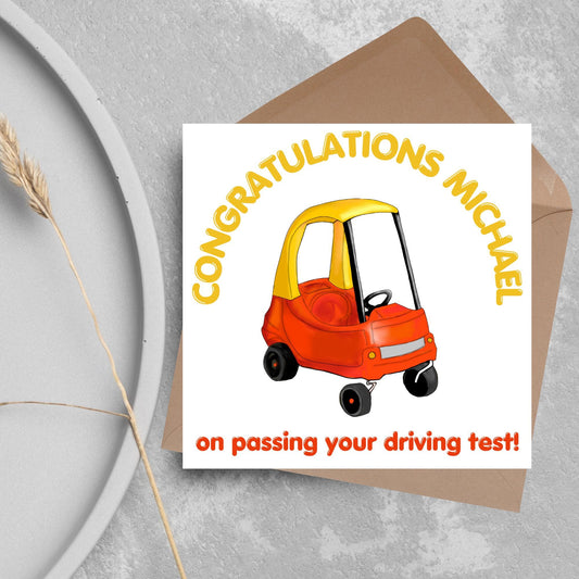Personalised Driving Test Card, Congratulations You Passed, Custom New Driver Card, Cartoon Card, Passed Test Card, Congratulations