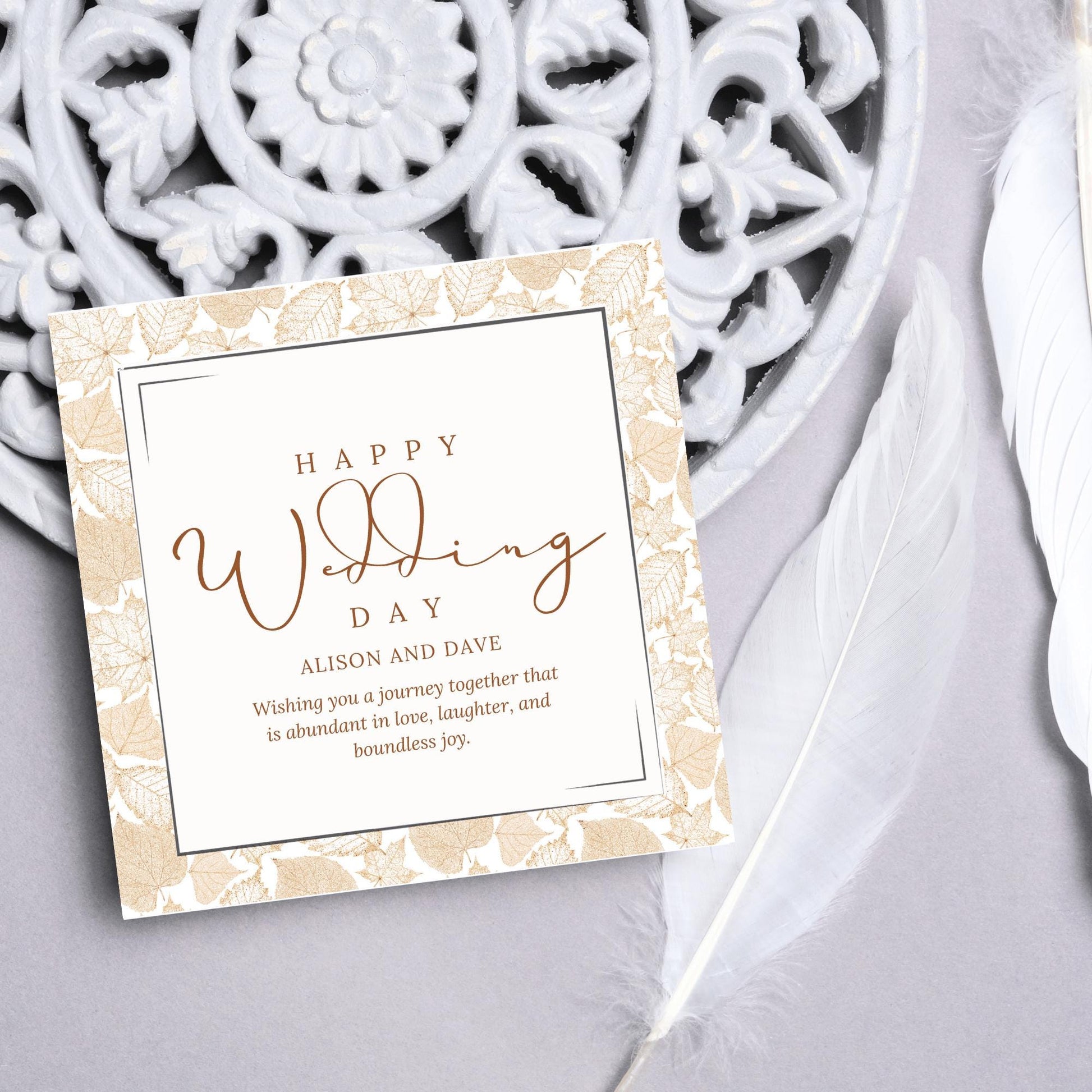Personalised Wedding Congratulations Card, Wedding Day Card, Card for Couple, Customised Wedding Card, Custom Name Card, Wedding Gift