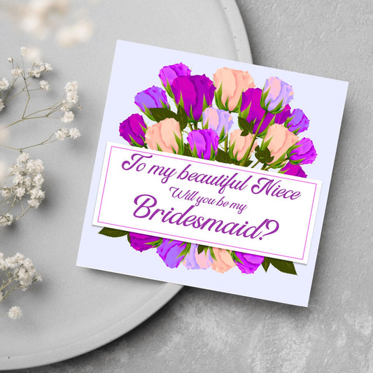 Personalised Bridesmaid Card, Will You Be My Bridesmaid? Maid of Honour Card, Flower Girl Card, Card for Bridesmaid, Customised Card