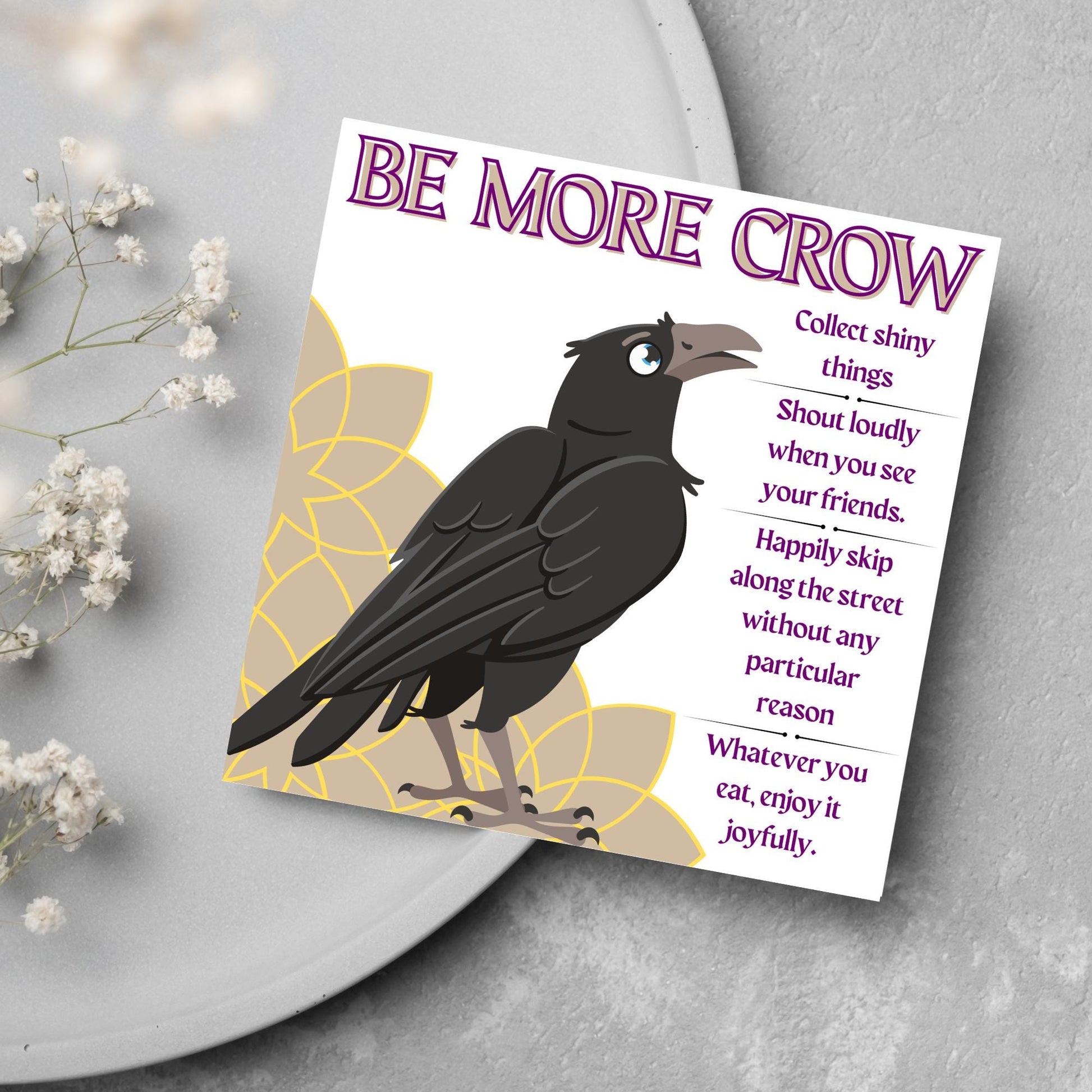 Crow Lover Card, Funny Corvid Card, Gothic Card, Goth Birthday Card, Friendship Card, Alternative Birthday Card, Any Occasion Card