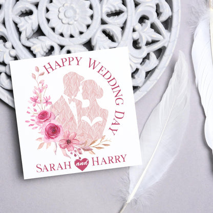 Personalised Wedding Congratulations Card, Wedding Day Card, Card for Couple, Customised Wedding Card, Custom Name Card, Wedding Gift