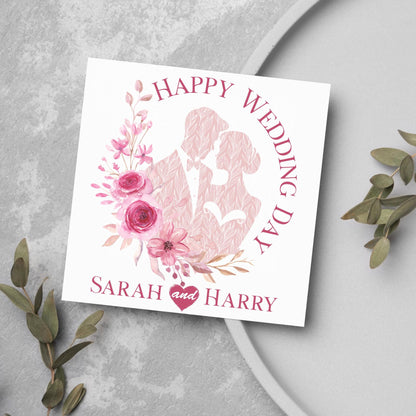 Personalised Wedding Congratulations Card, Wedding Day Card, Card for Couple, Customised Wedding Card, Custom Name Card, Wedding Gift