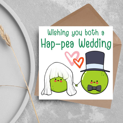 Cute Wedding Congratulations Card, Wedding Day Card, Card for Couple, Peas Card, Alternative Wedding Card, Happy Wedding Day