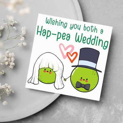 Cute Wedding Congratulations Card, Wedding Day Card, Card for Couple, Peas Card, Alternative Wedding Card, Happy Wedding Day