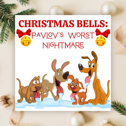Psychology Christmas Card, Funny Psychologist Card, Pavlov's Dogs Christmas Card, Psychology Xmas Card, Christmas Card for Psychologist