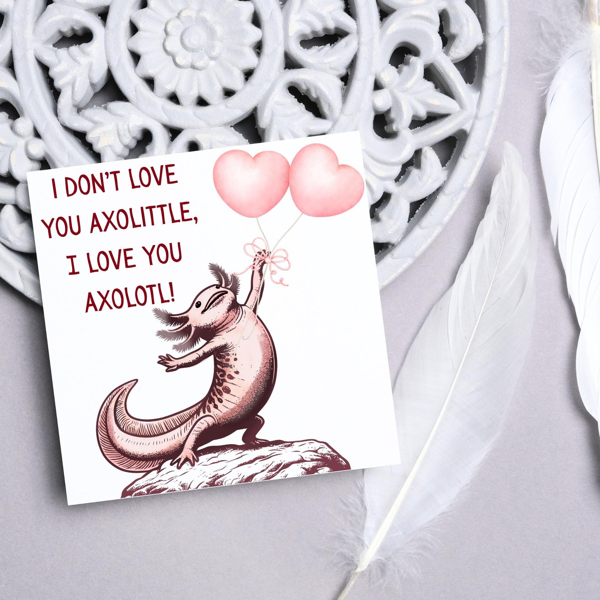 Axolotl Anniversary Card, Love Card, Axolotl, Card for Her, Card for Girlfriend, Card for Wife, Birthday Card for Girlfriend, Love you Card