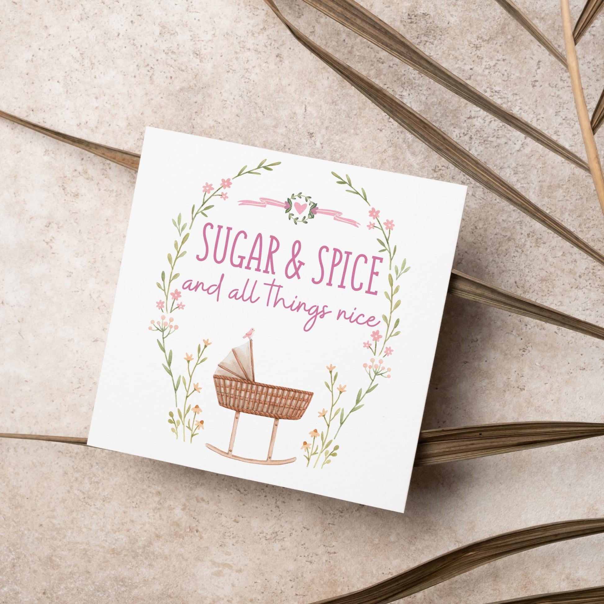 New Baby Card, It's a Girl, Baby Card, Congratulations, Birth Card, Baby Announcement, Congratulations Baby Girl, Birth Announcement Card