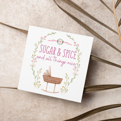 New Baby Card, It's a Girl, Baby Card, Congratulations, Birth Card, Baby Announcement, Congratulations Baby Girl, Birth Announcement Card