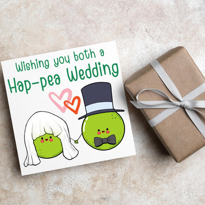 Cute Wedding Congratulations Card, Wedding Day Card, Card for Couple, Peas Card, Alternative Wedding Card, Happy Wedding Day