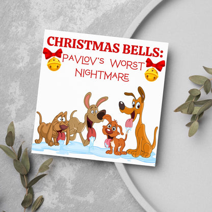 Psychology Christmas Card, Funny Psychologist Card, Pavlov's Dogs Christmas Card, Psychology Xmas Card, Christmas Card for Psychologist