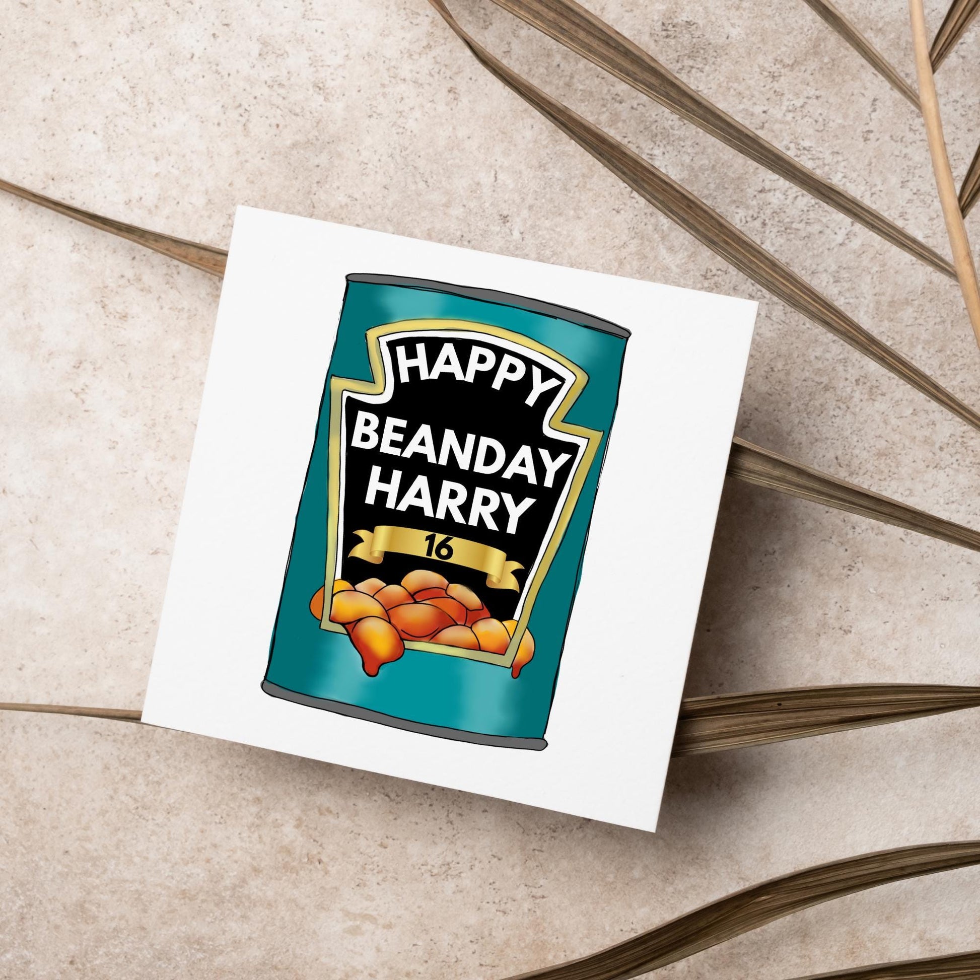 Personalised Birthday Beans Card, British Themed Birthday Card, Funny Birthday Card, Baked Beans Birthday, Name and Age Birthday Card