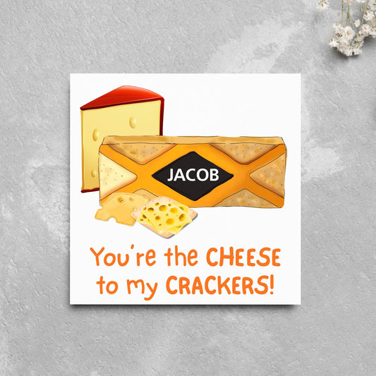 Cheesy Personalised Card, British Themed Card, Funny Anniversary Card, Cream Cracker, Card for Girlfriend, Card for Boyfriend, Birthday Card