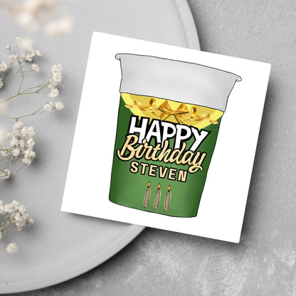 Personalised British Themed Birthday Card, Funny Birthday Card, Birthday, Name Birthday Card, Foodie Card, Custom Noodles Birthday Card