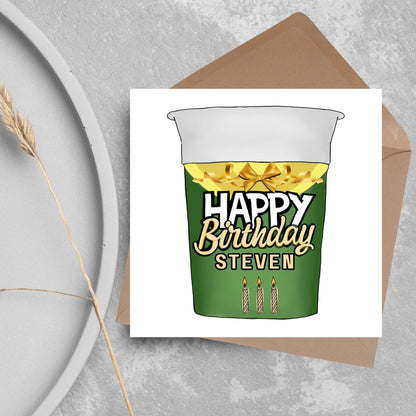 Personalised British Themed Birthday Card, Funny Birthday Card, Birthday, Name Birthday Card, Foodie Card, Custom Noodles Birthday Card