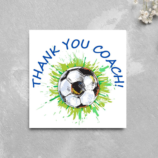 Thank You Coach Card, Team Coach Card, Card for Football Coach, Football Match Card, Coach Retirement Card, Football Card, Team Coach Card